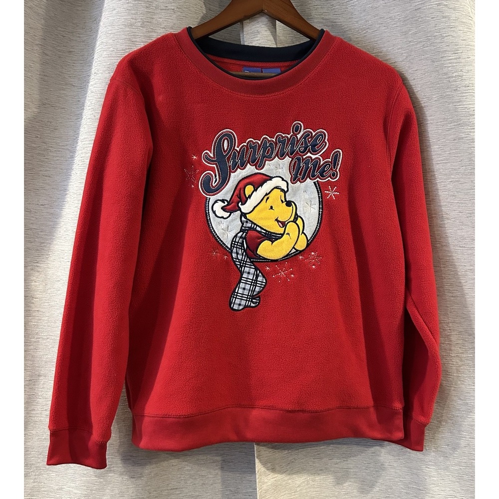 VINTAGE DISNEY‎ Winnie the Pooh "Ugly" Christmas Sweater Red Size Medium